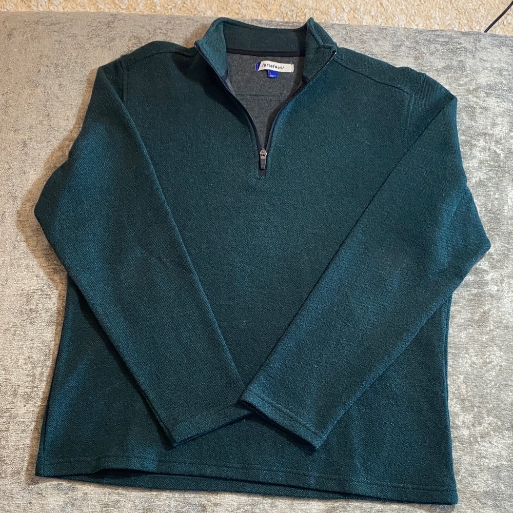 Men's Dark Green 3/4 Zip Sweater